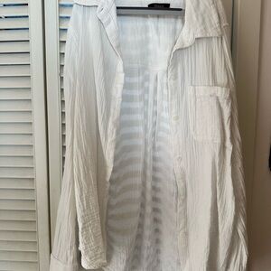 Quince 100% Organic Cotton Gauze Long Sleeve Shirt XS